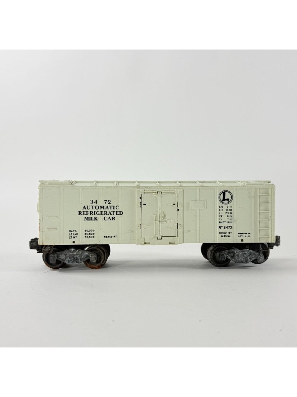 Vintage Lionel 3472 Automatic Milk Car O Gauge Refrigerated Postwar Train Car